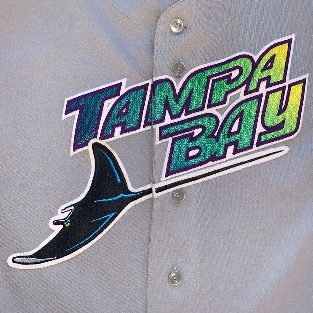 TAMPA BAY DEVIL RAYS Vintage Majestic Jersey in Gray. Size XL. RARE!!! - Picture 4 of 5